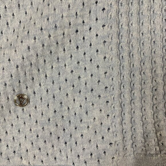 Lululemon Ivivva Blue Eyelet Knit Pullover 10 Thumbhole Long Sleeve Sweater - Picture 5 of 5